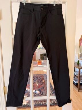 Theory Black Straight Leg Trousers